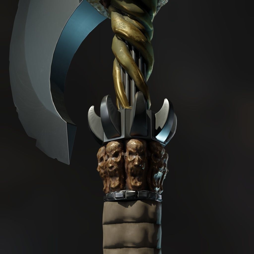 Eldritch Axe Low-poly 3D model_3