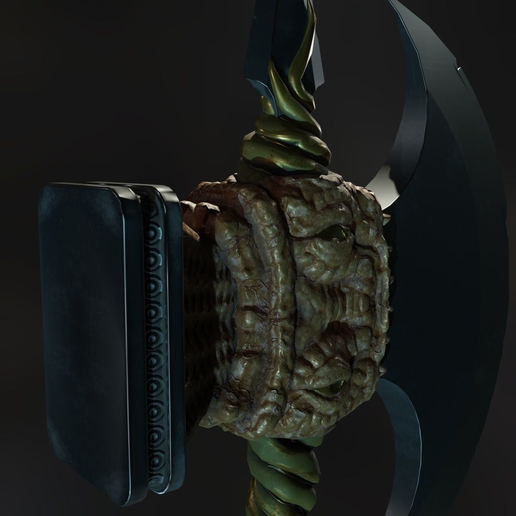 Eldritch Axe Low-poly 3D model_5