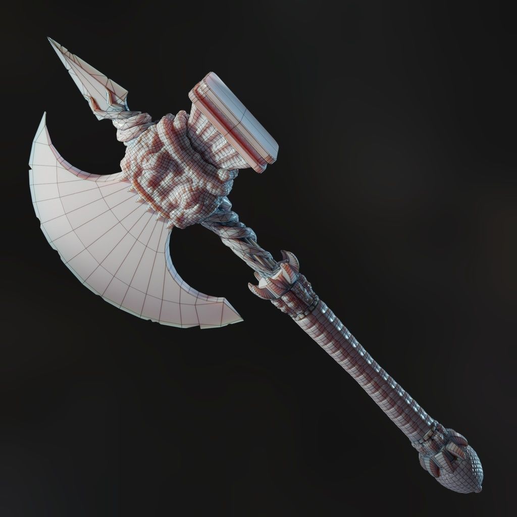 Eldritch Axe Low-poly 3D model_6