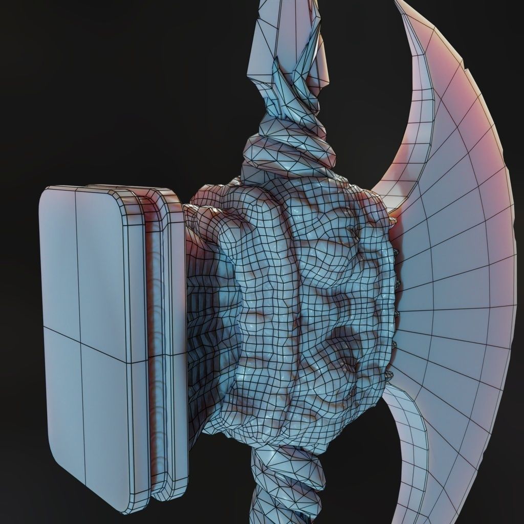 Eldritch Axe Low-poly 3D model_11