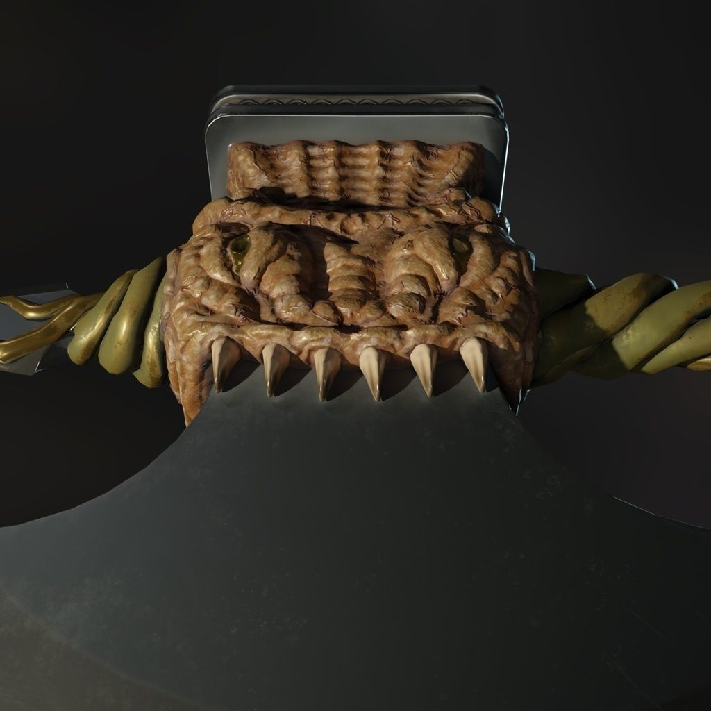 Eldritch Axe Low-poly 3D model_1