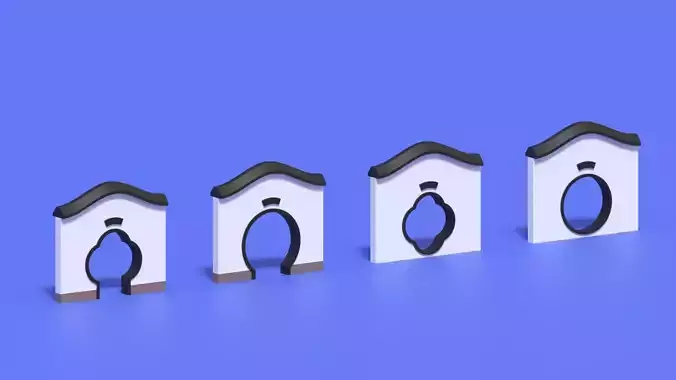 Cartoon Chinese Garden Gate