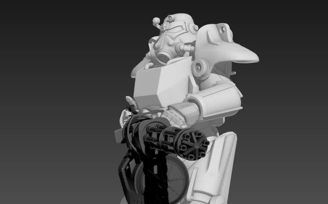 T45 Power Armor Highpoly Rigged 3D print model