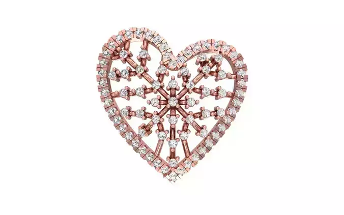 Women Heart Pendant 3dm STL OBJ FBX Render Details