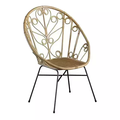 Bahia - Rattan and black metal armchair
