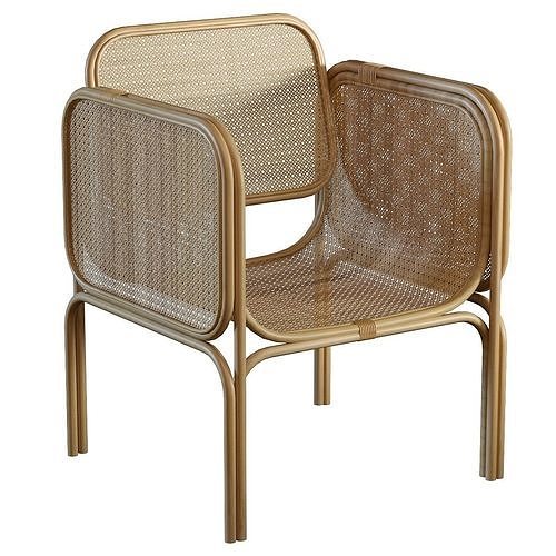 Spartacus Rattan canework armchair 3D model
