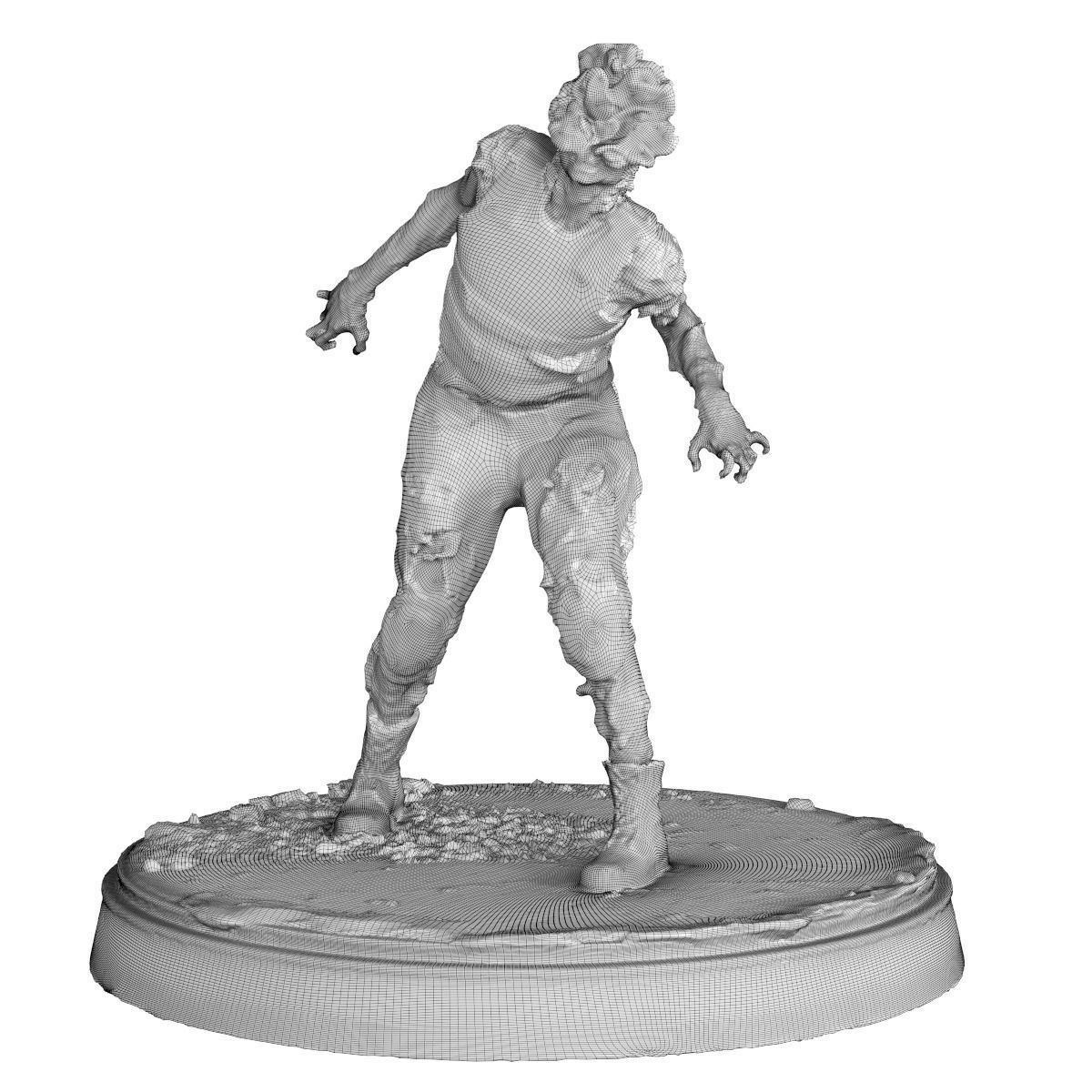 Clicker zombie figurine 3D model_1