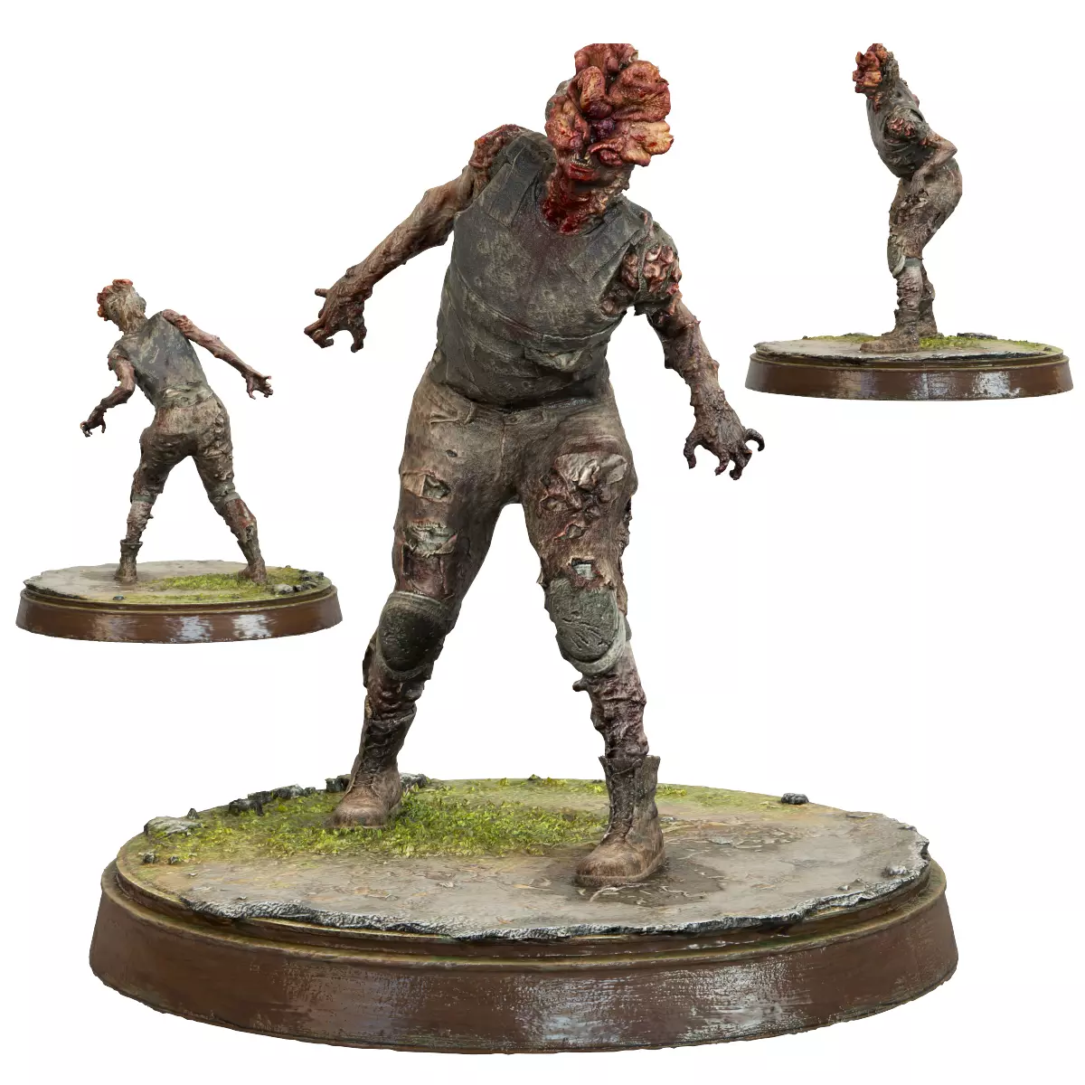Clicker zombie figurine 3D model_0