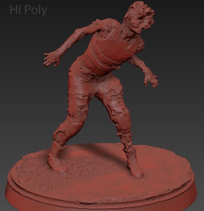 Clicker zombie figurine 3D model_5