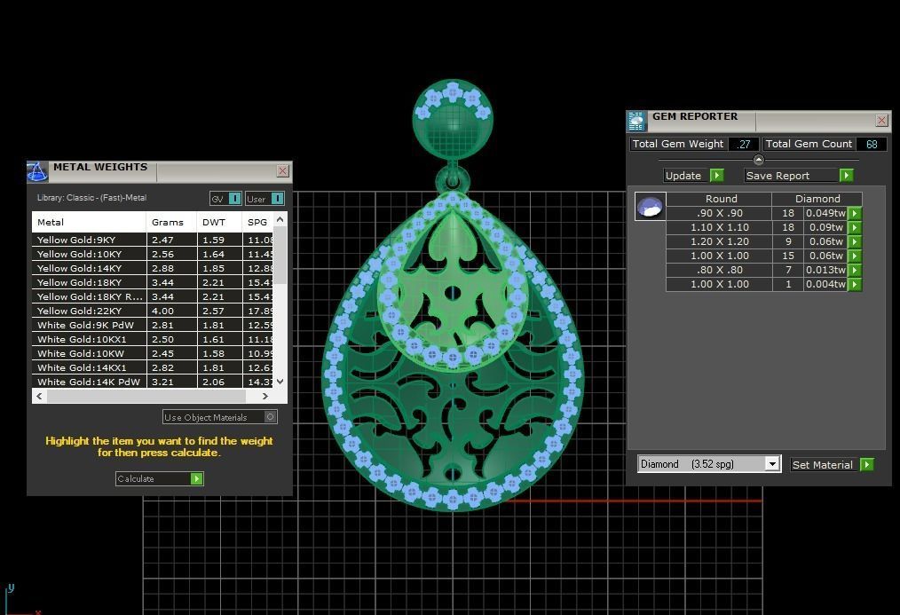 Women Pendant 3dm STL OBJ FBX Render Details 3D print model_3