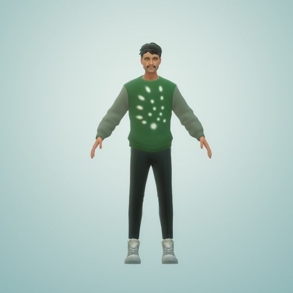 3d metaverse boy character 3d model rigid model ready  animation Low-poly 3D model_2