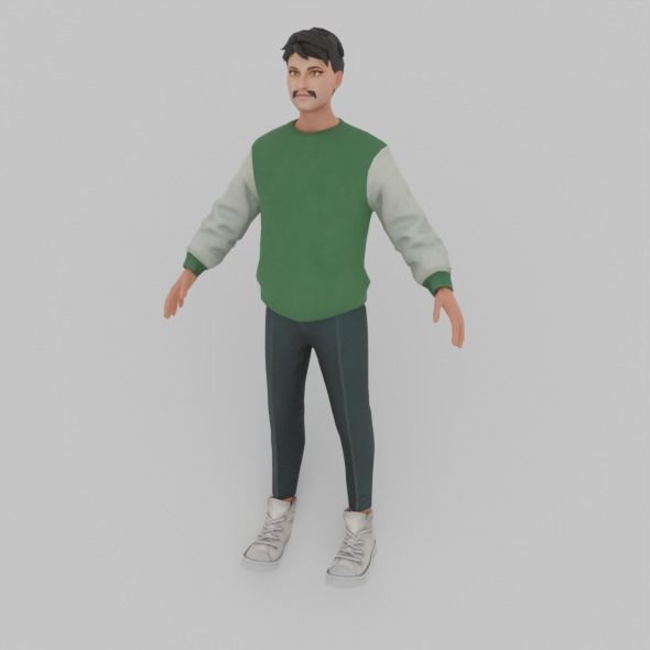 3d metaverse boy character 3d model rigid model ready  animation Low-poly 3D model_6