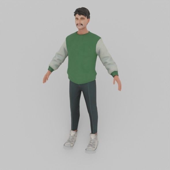 3d metaverse boy character 3d model rigid model ready  animation Low-poly 3D model_4