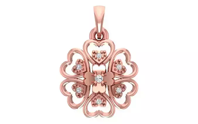 Women Heart Pendant 3dm STL OBJ FBX Render Details