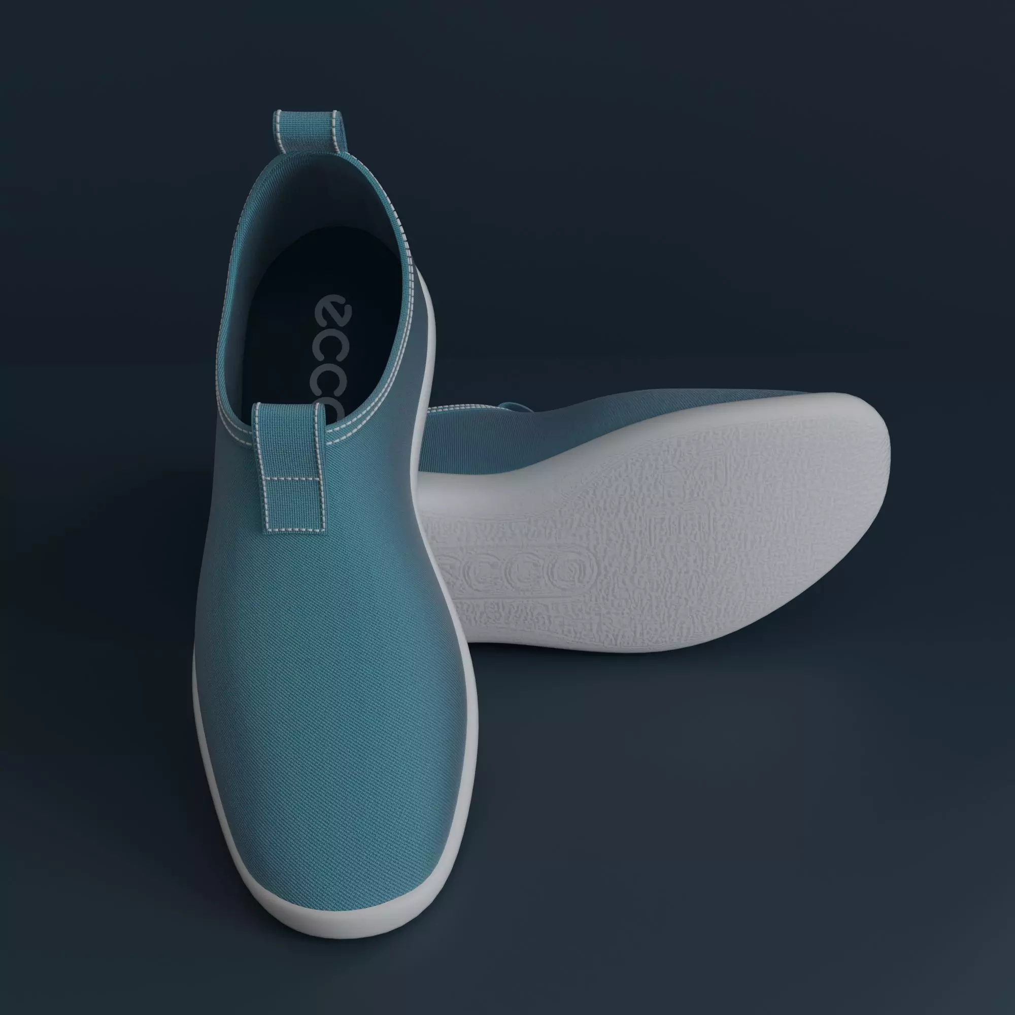 Womens cloth shoes slip-ons 3D model