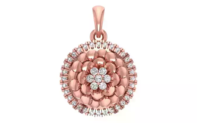 Women Round Pendant 3dm STL OBJ FBX Render Details