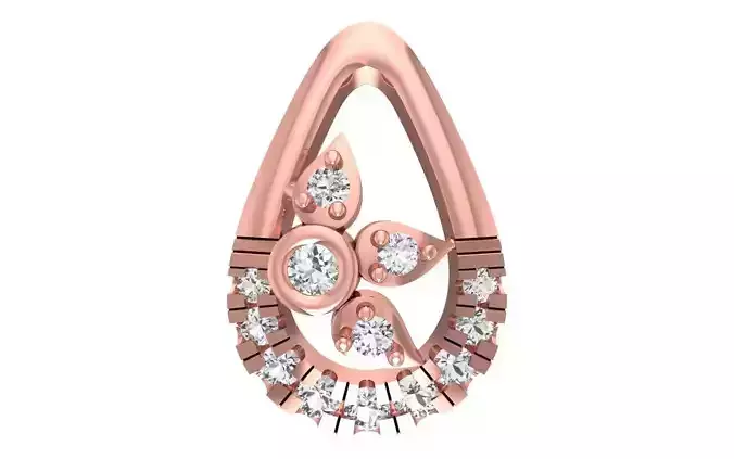 Women Flower Pendant 3dm STL OBJ FBX Render Details