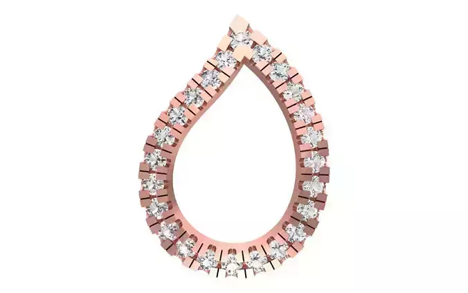 Women Pear Drop Pendant 3dm STL OBJ FBX Render Details