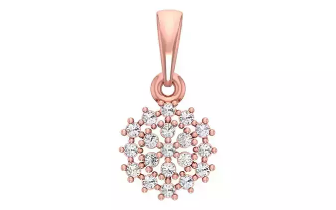 Women Round Diamond Pendant 3dm STL OBJ FBX Render Details
