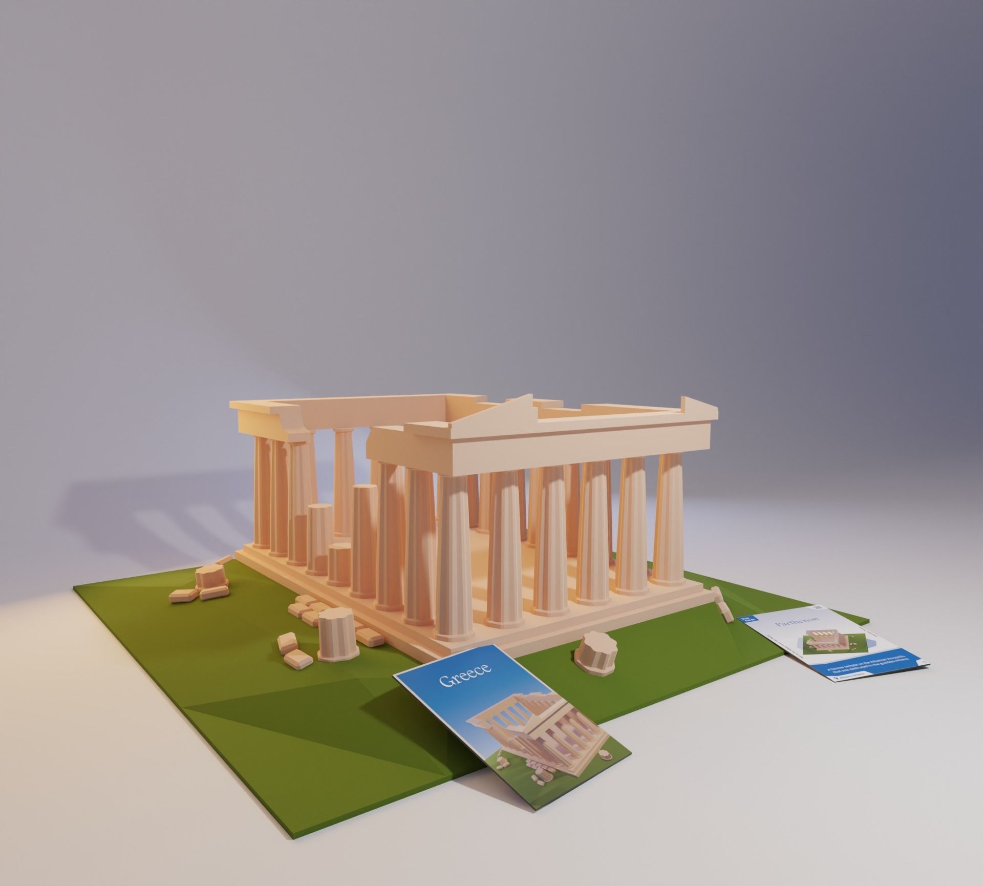 Landmarks of the world E to G Low-poly 3D model_8