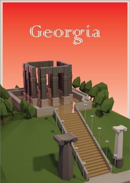 Landmarks of the world E to G Low-poly 3D model_23