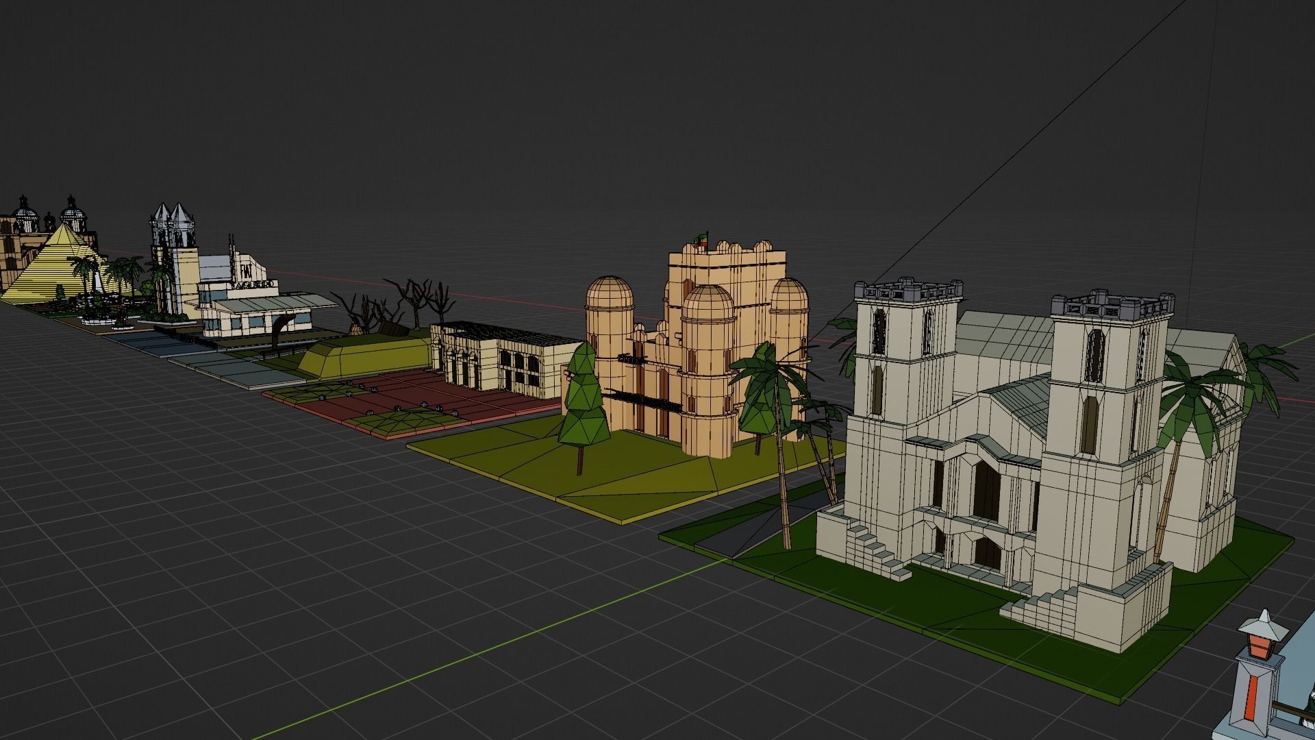 Landmarks of the world E to G Low-poly 3D model_20