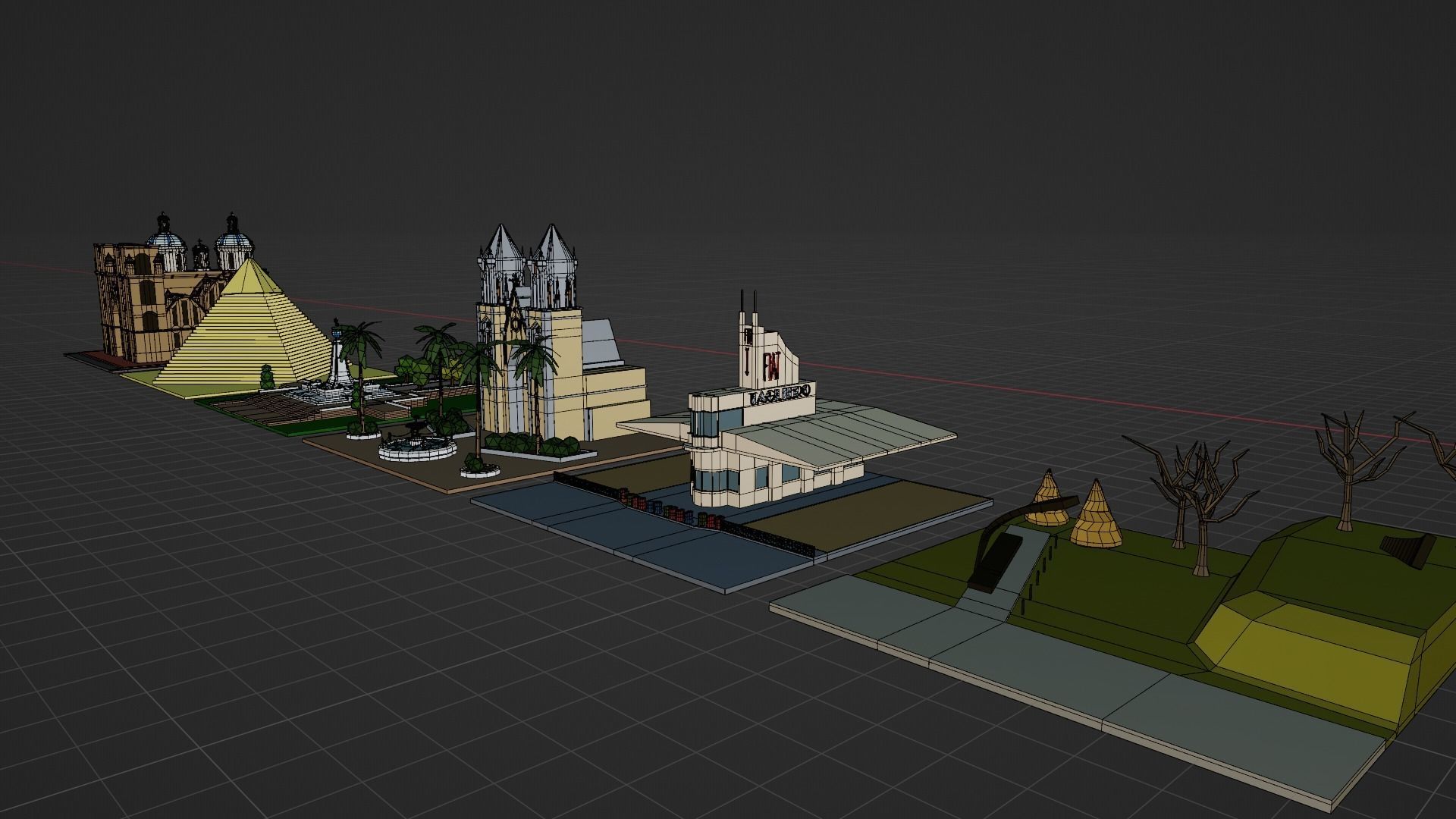 Landmarks of the world E to G Low-poly 3D model_22