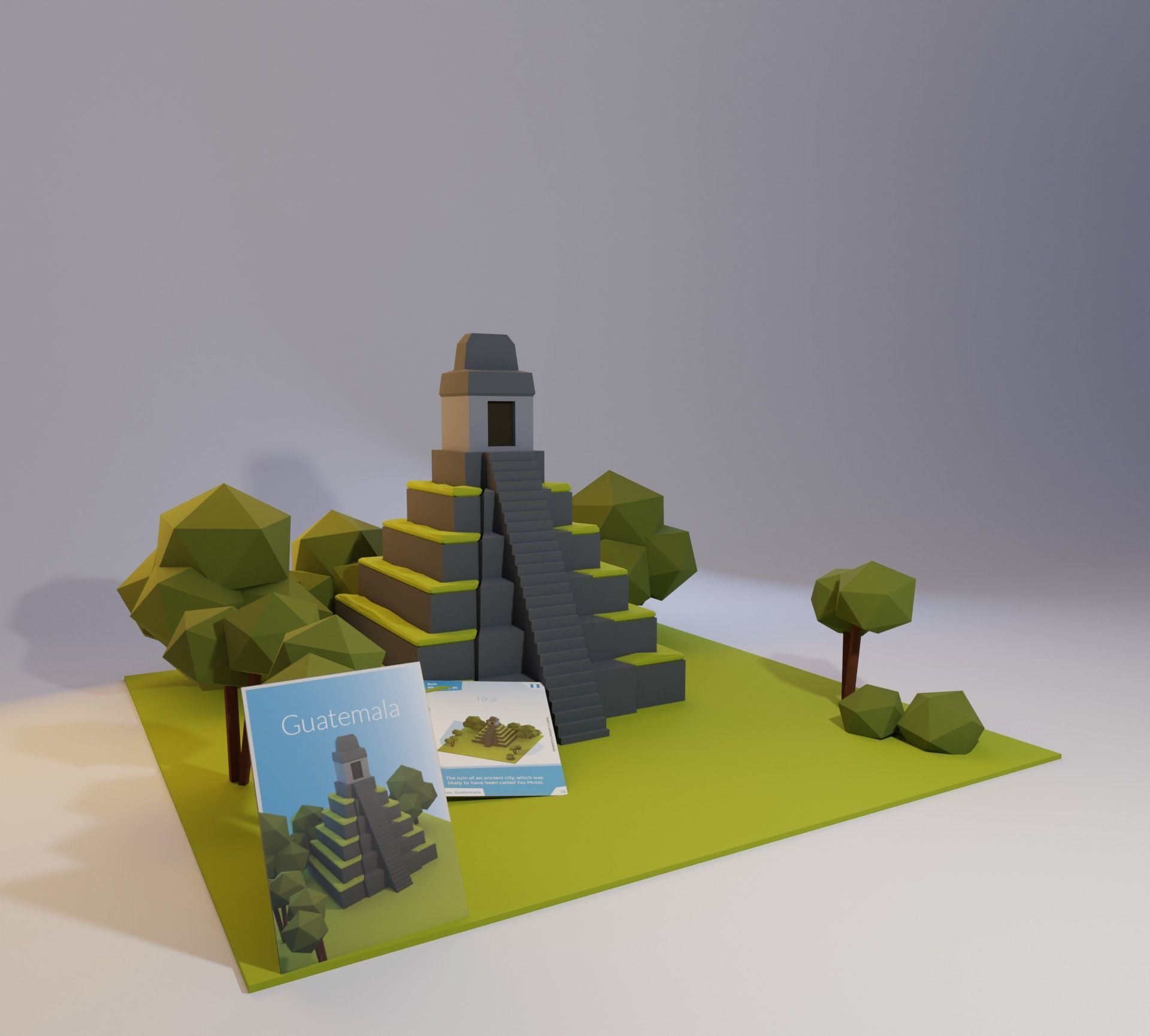 Landmarks of the world E to G Low-poly 3D model_3