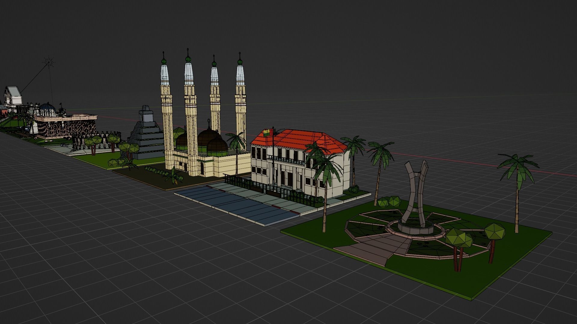 Landmarks of the world E to G Low-poly 3D model_12