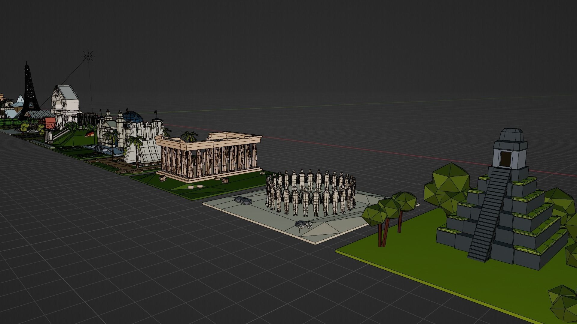 Landmarks of the world E to G Low-poly 3D model_14