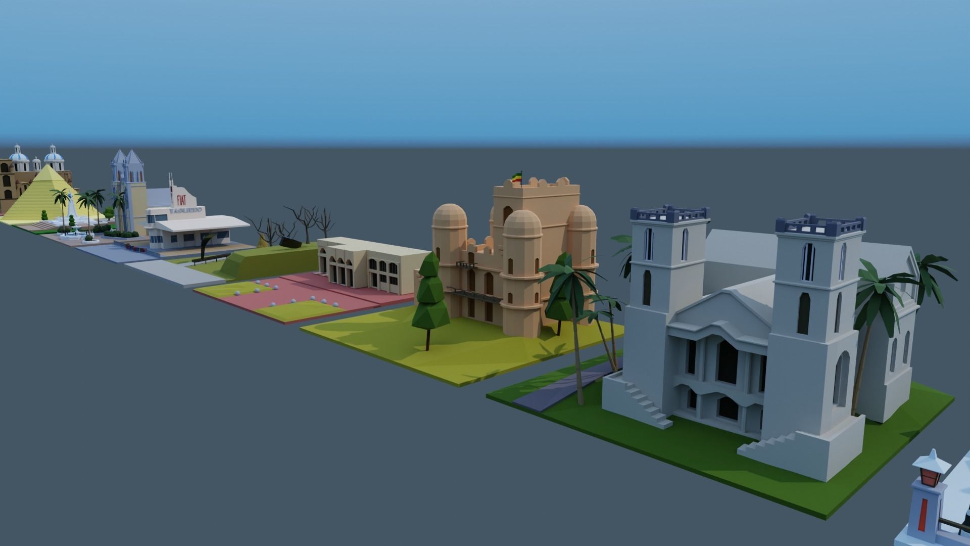Landmarks of the world E to G Low-poly 3D model_19