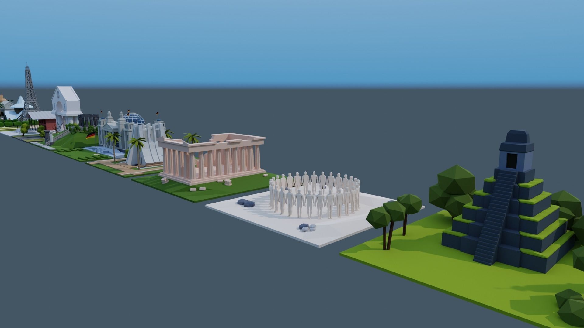 Landmarks of the world E to G Low-poly 3D model_13