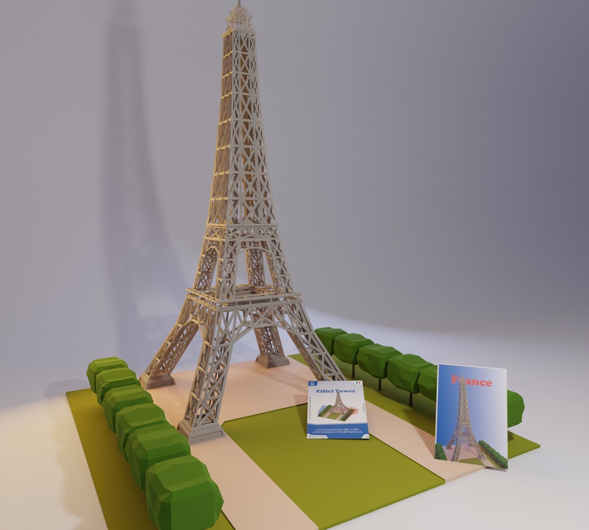 Landmarks of the world E to G Low-poly 3D model_4