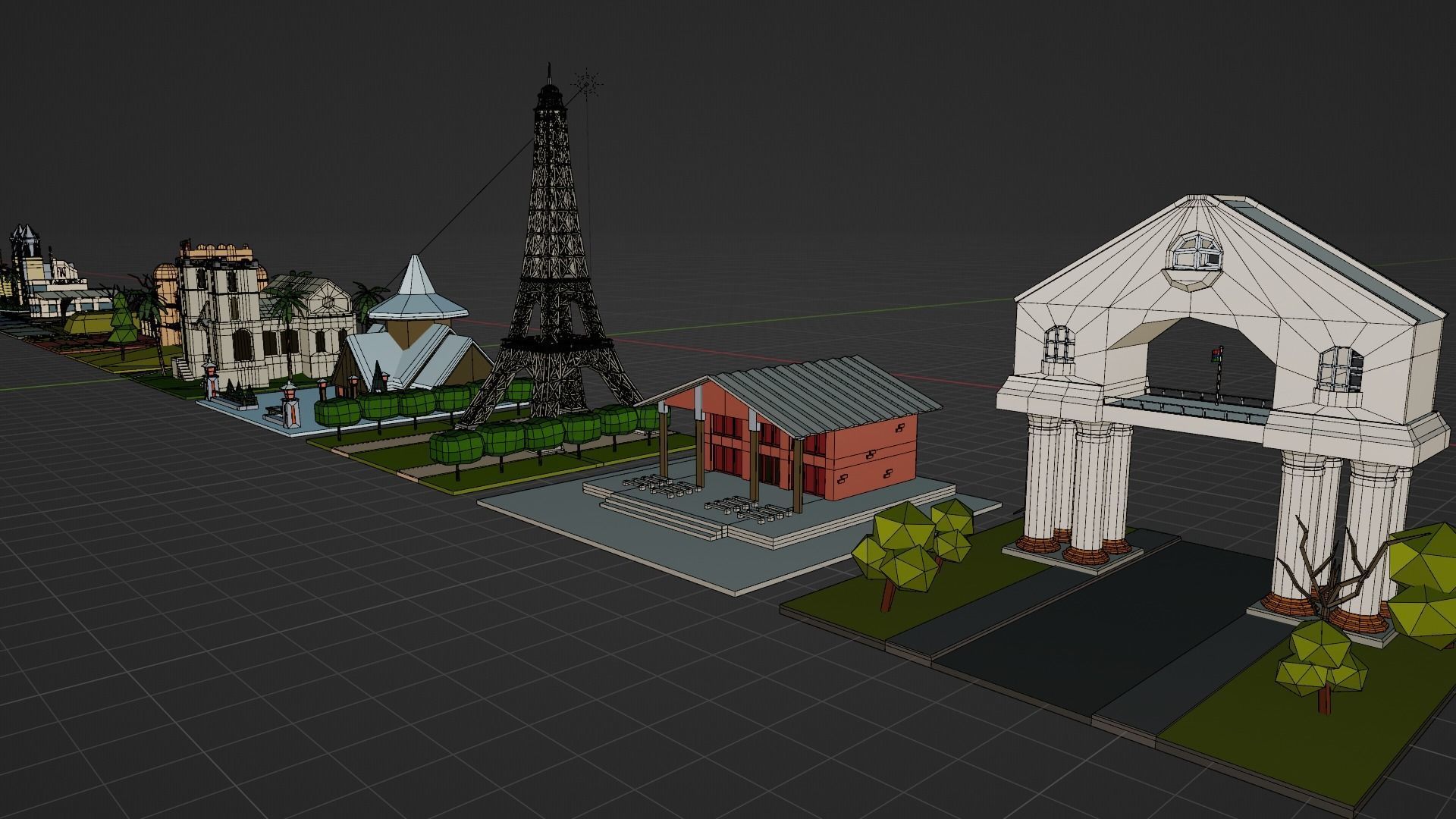 Landmarks of the world E to G Low-poly 3D model_18