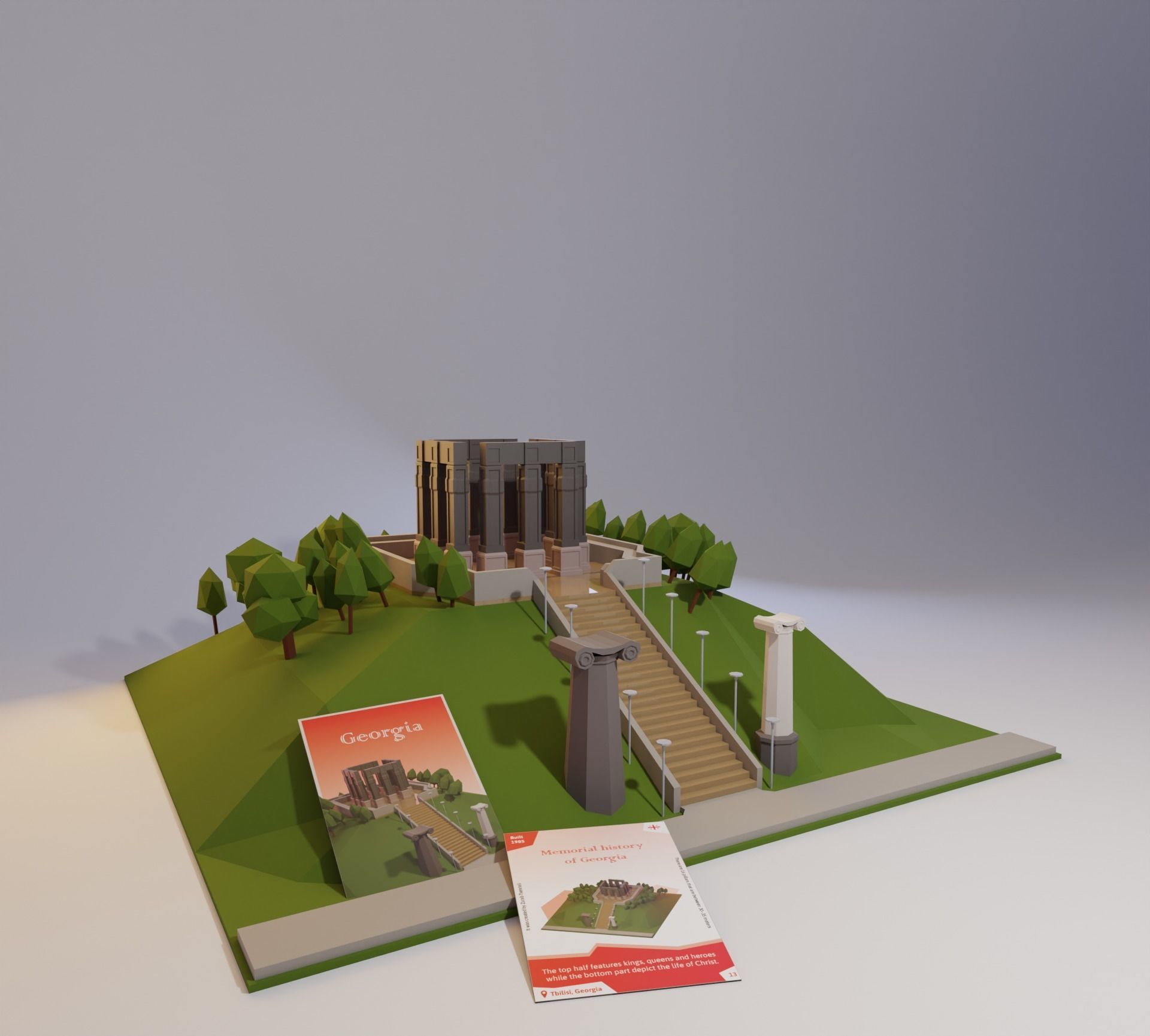 Landmarks of the world E to G Low-poly 3D model_2
