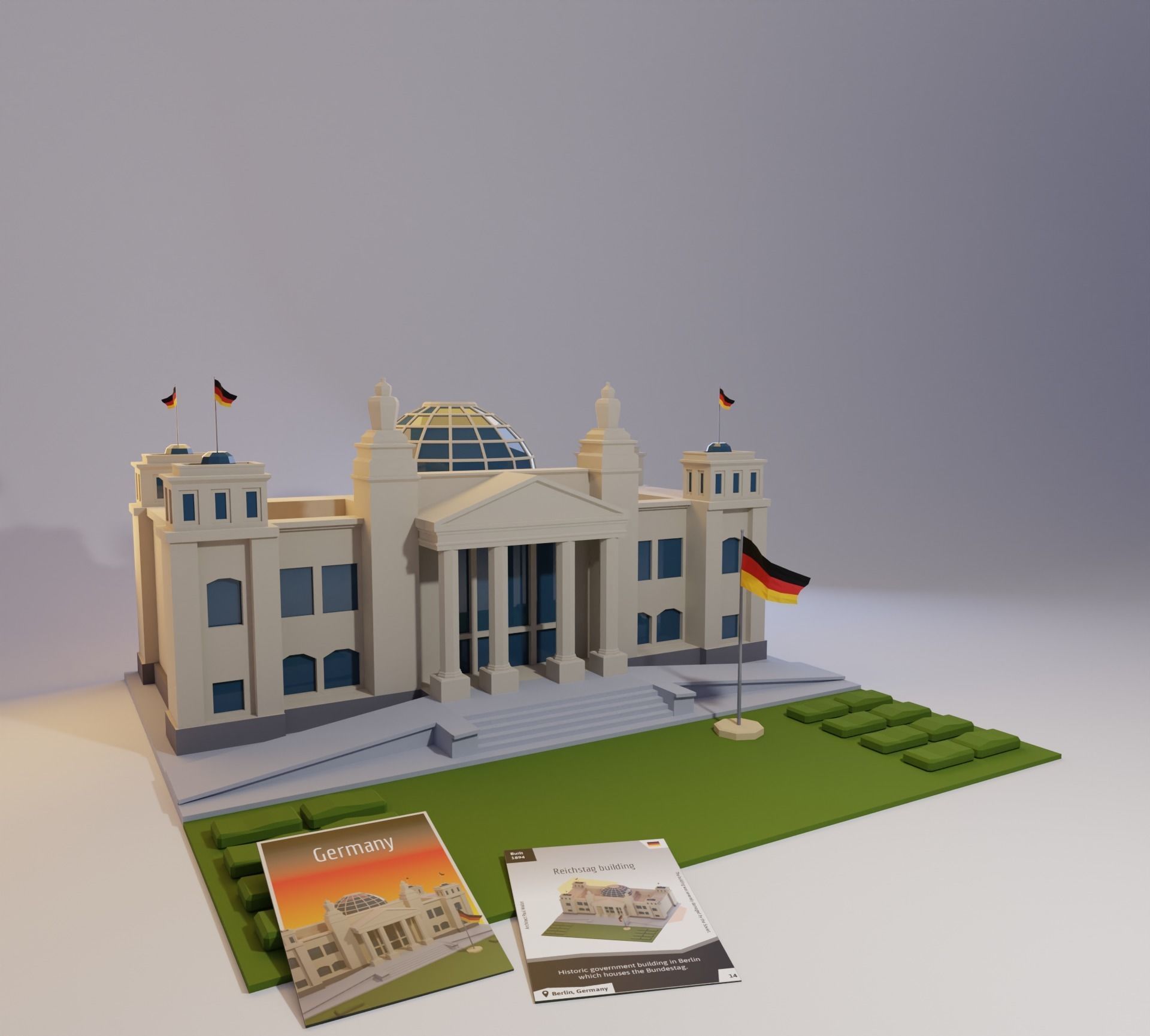 Landmarks of the world E to G Low-poly 3D model_9