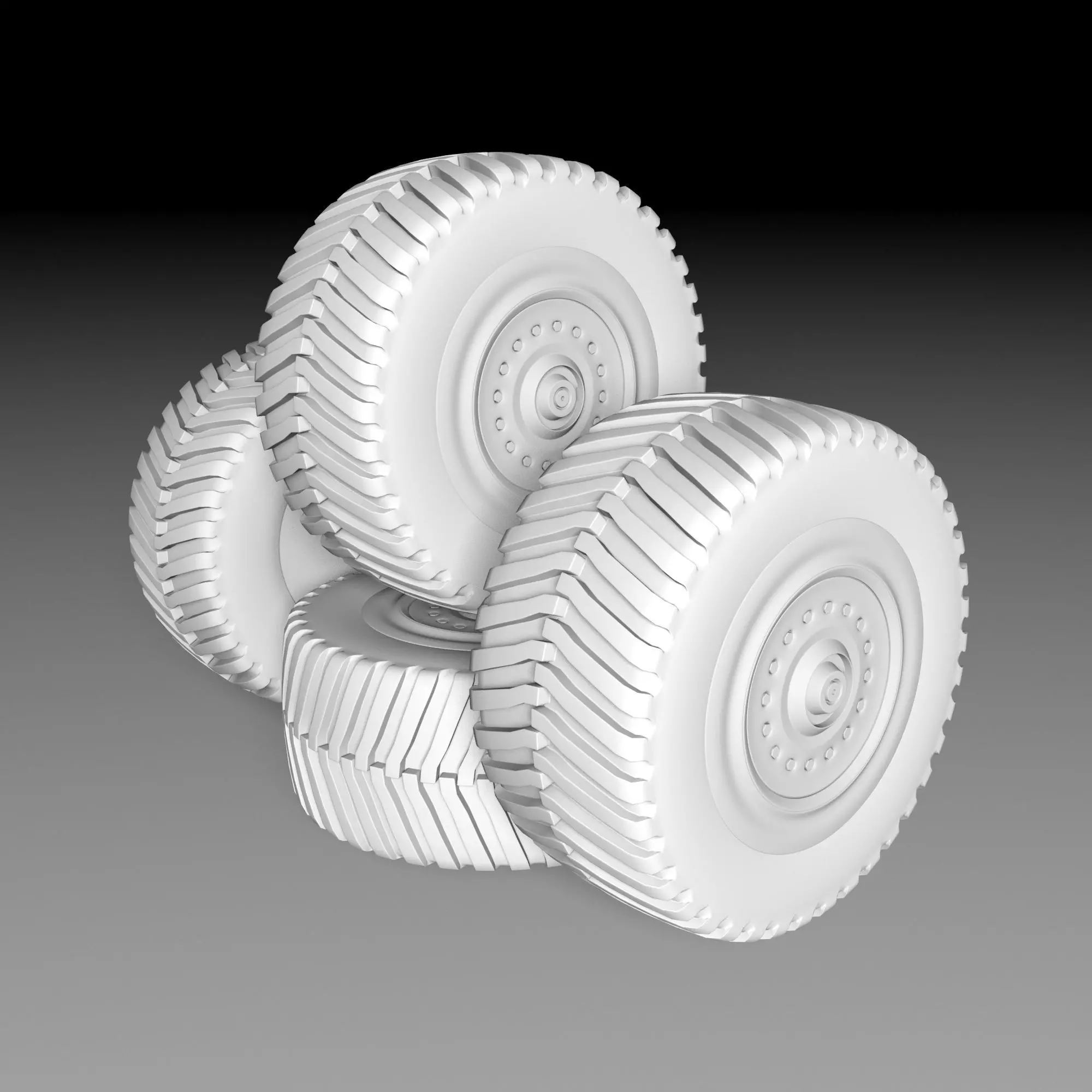 rim-wheel 3d model set of wheels Free 3D model