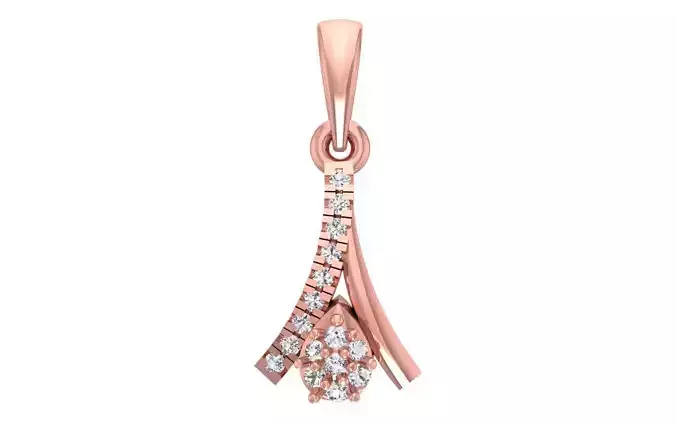 Women Stud Pendant 3dm STL OBJ FBX Render Details