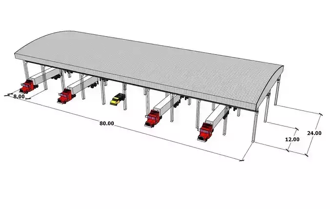 Simple warehouse -01 Free 3D model