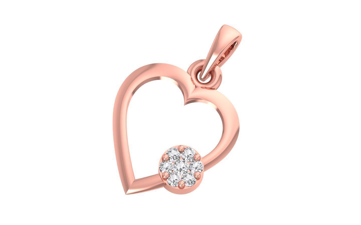 Women Heart Pendant Charm 3dm STL OBJ FBX Render Details 3D print model_1