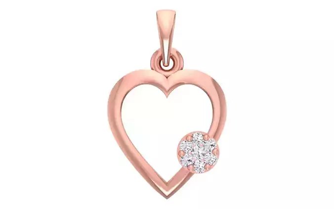 Women Heart Pendant Charm 3dm STL OBJ FBX Render Details