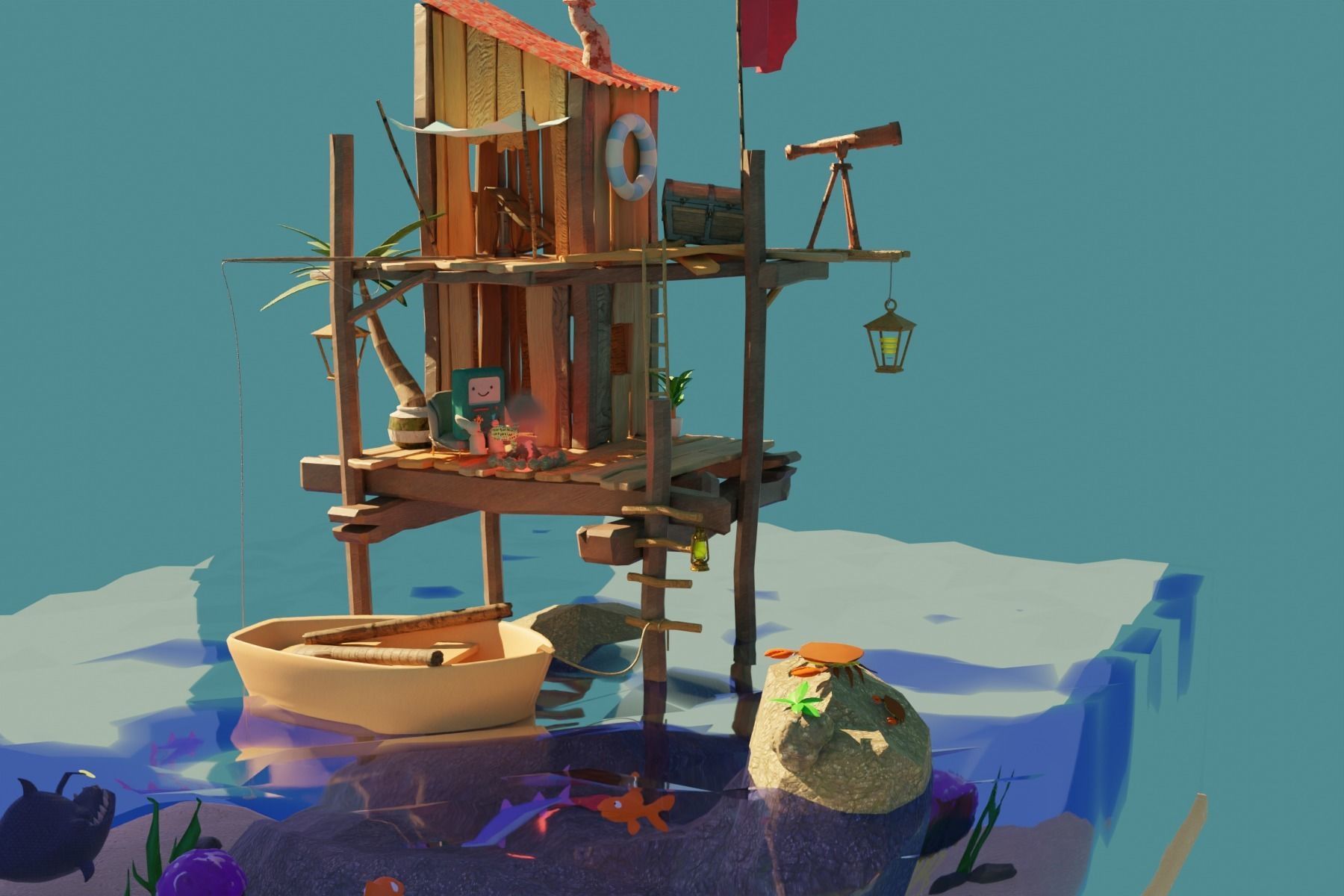 sea shack 3D model_4