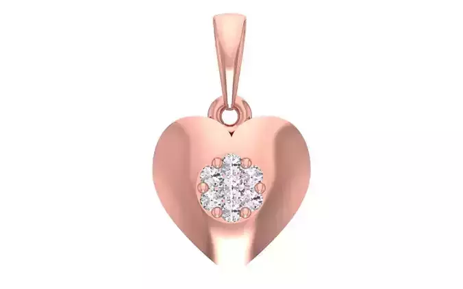Women Heart Pendant Stud 3dm STL OBJ FBX Render Details