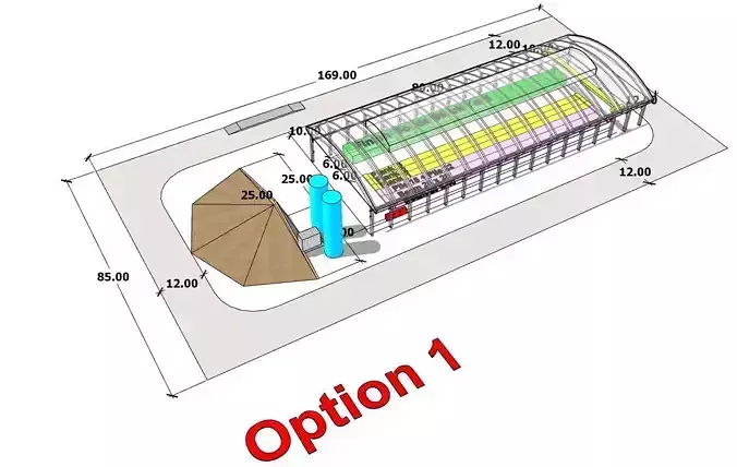 Precast plant in 2 options Free 3D model
