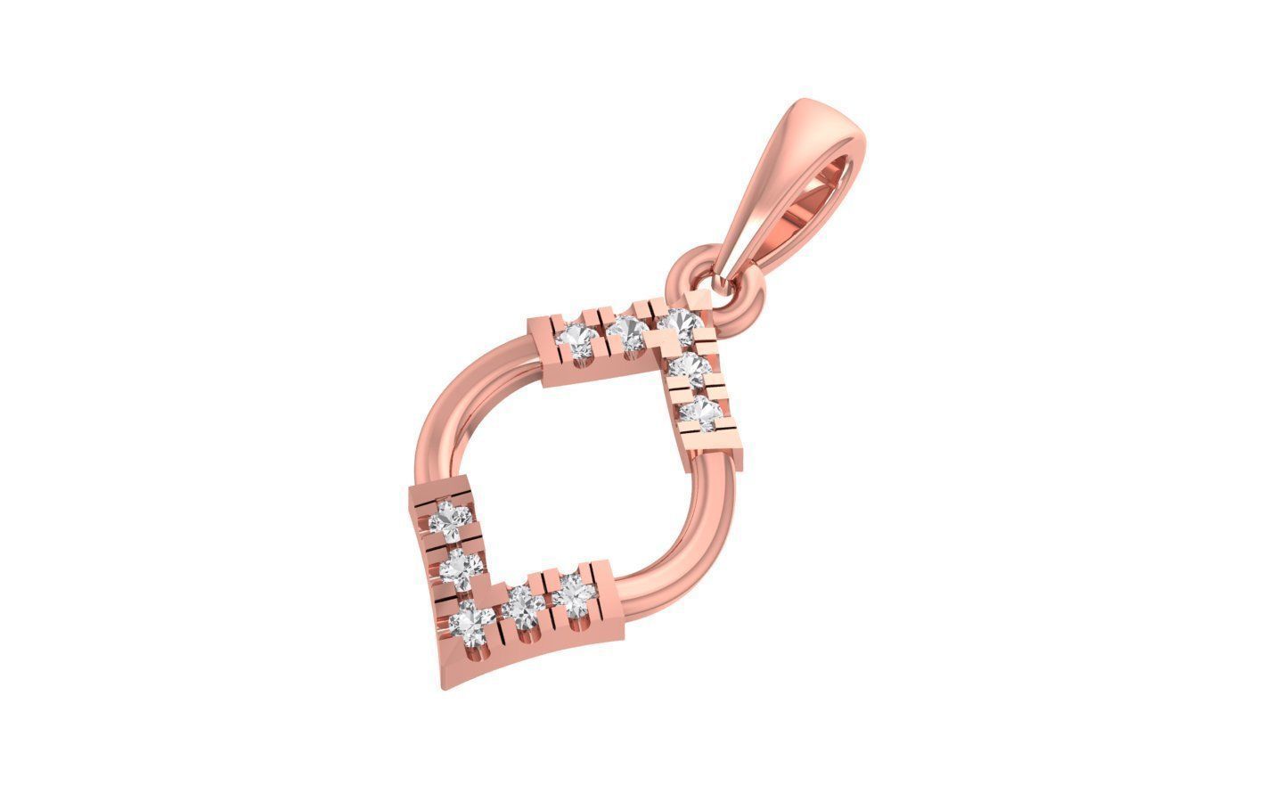 Women Marquise Pendant 3dm STL OBJ FBX Render Details 3D print model_1