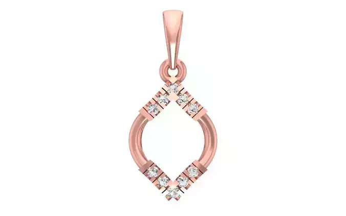 Women Marquise Pendant 3dm STL OBJ FBX Render Details