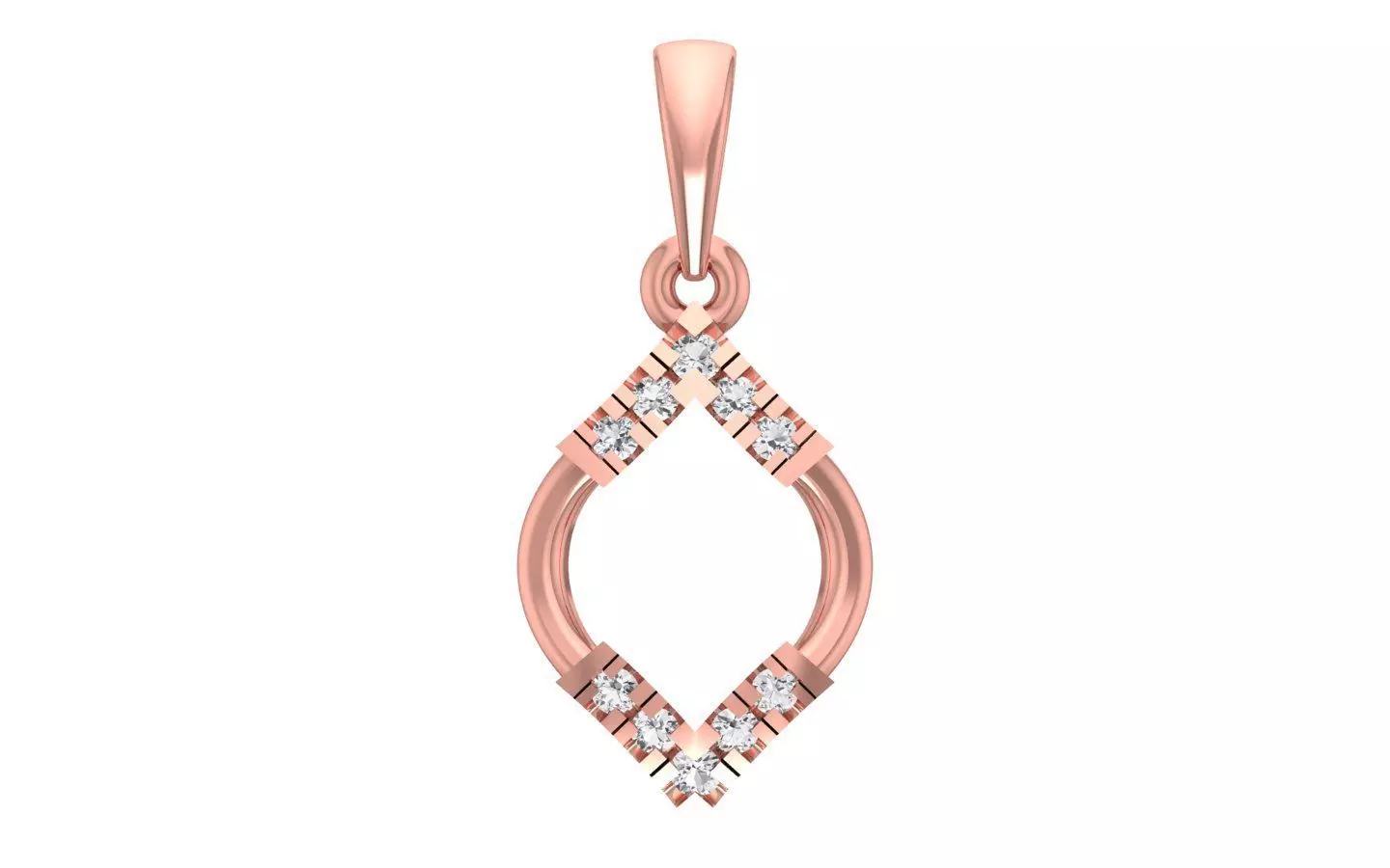 Women Marquise Pendant 3dm STL OBJ FBX Render Details 3D print model_0