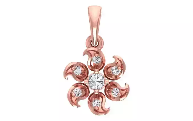 Women Flower Pendant 3dm STL OBJ FBX Render Details