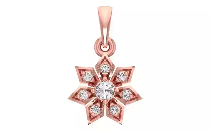 Women Flower Pendant 3dm STL OBJ FBX Render Details