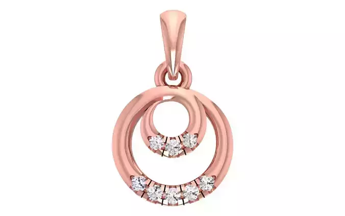 Women Sprial Round Pendant 3dm STL OBJ FBX Render Details